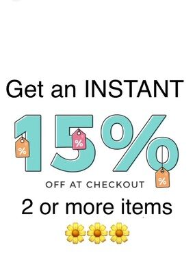 15% off bundles of 2 or more instantly in your bundle Discount Sale 5/$15 items